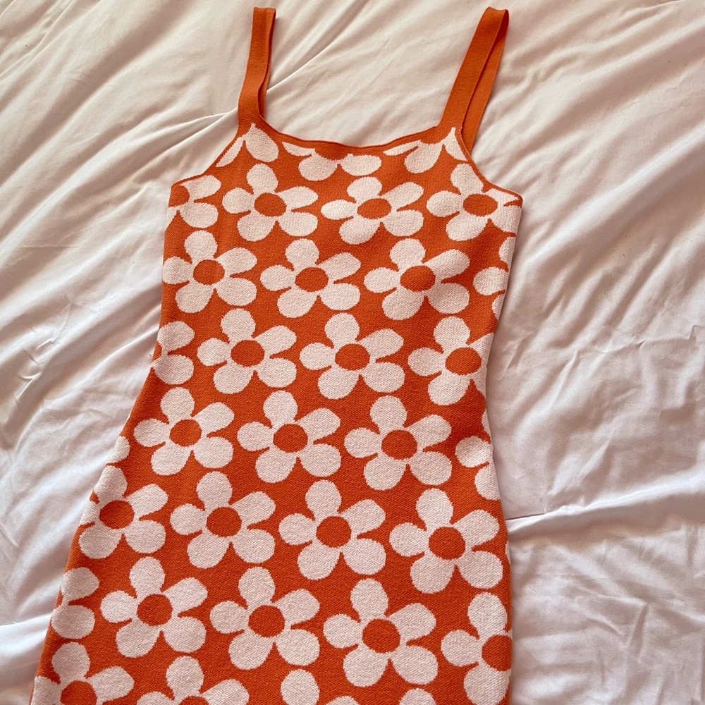 ANGELINA MINI DRESS ORANGE / WHITE (XS/S) Princess Polly - Picture 9 of 9